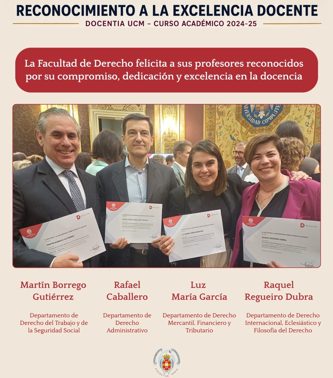 Reconocimiento a la excelencia docente (Docentia UCM 2024-25)